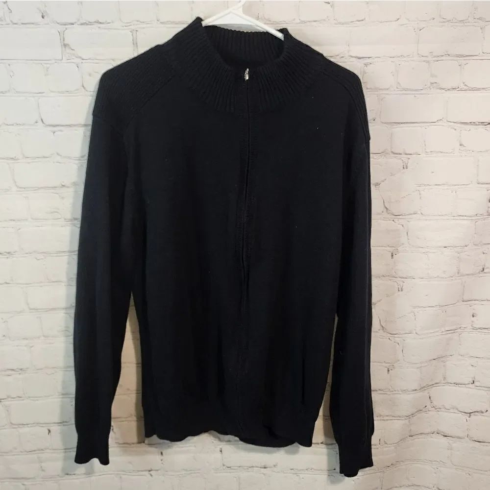 Men's Tasso Elba zip-up turtleneck sweater, size XL